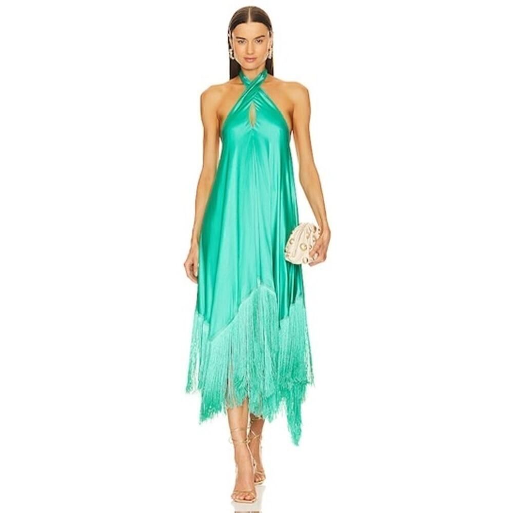Cult Gaia ALI Fringe silk DRESS - ERBA size M - Picture 6 of 12